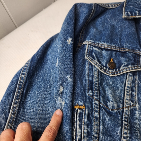 Vintage 80s Levis Denim Trucker Jacket Size 44 Blue USA Made 70506-0216 Type 3 - Picture 3 of 12